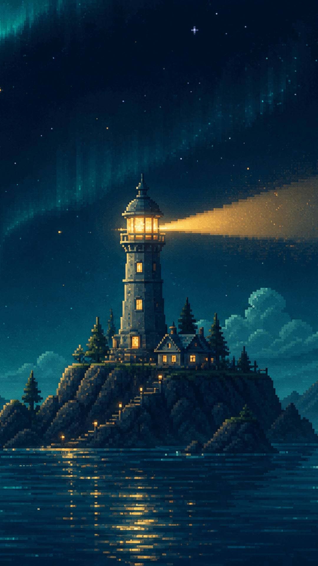 A traveler gazing at a moonlit lake — AuriPixel Studio
